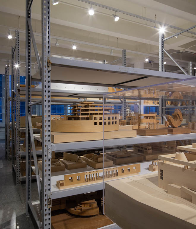 About 400 handmade models are on display at the museum. Additional models are stored at the Richard Meier & Partners offices in Manhattan. Photo courtesy of Steven Sze, Richard Meier & Partners..