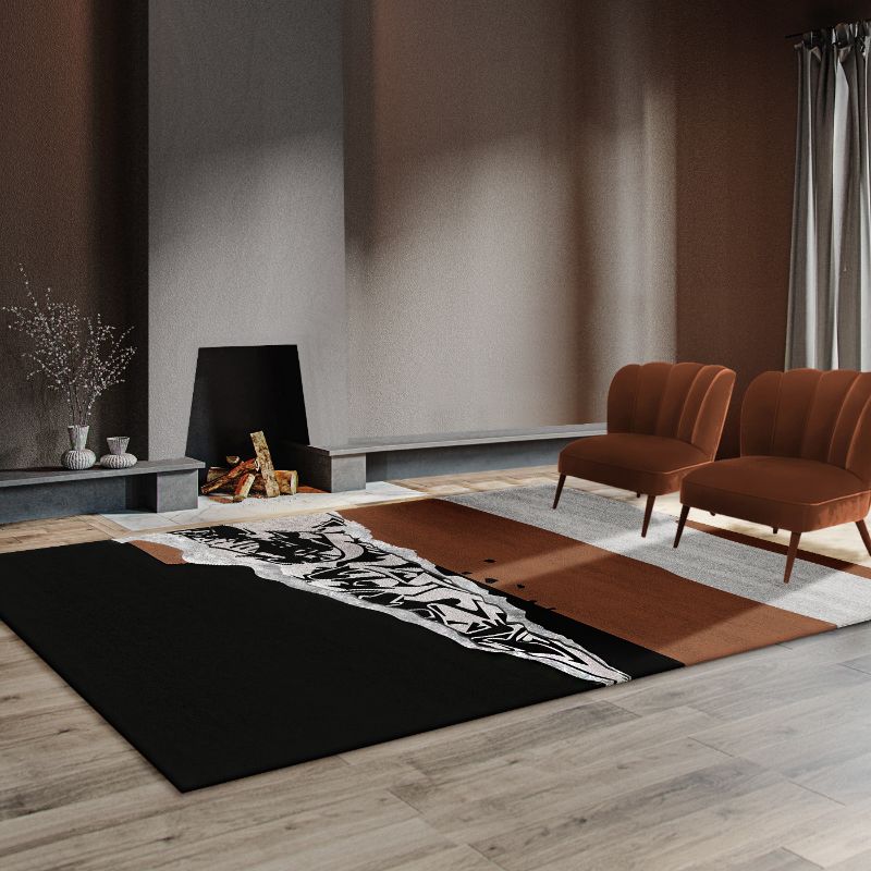 minimalist living room with brown chairs